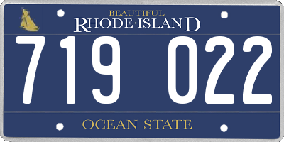 RI license plate 719022