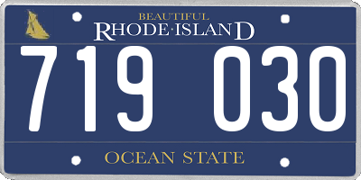 RI license plate 719030