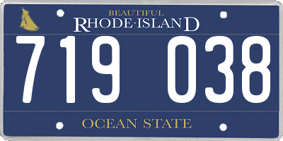 RI license plate 719038