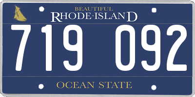 RI license plate 719092