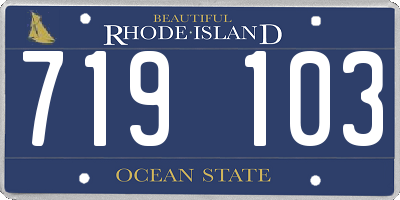 RI license plate 719103