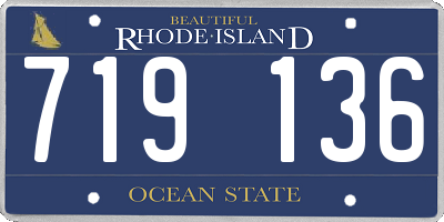 RI license plate 719136