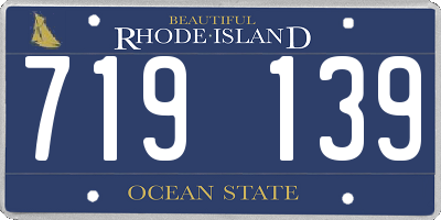 RI license plate 719139