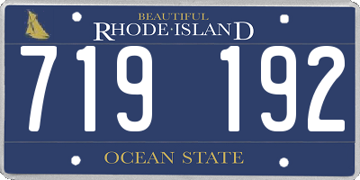 RI license plate 719192