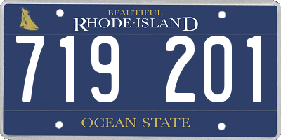 RI license plate 719201