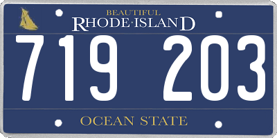 RI license plate 719203