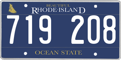 RI license plate 719208