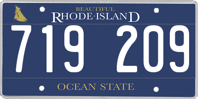 RI license plate 719209