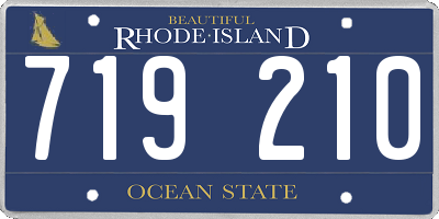 RI license plate 719210