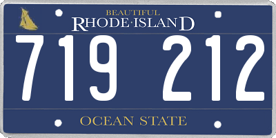 RI license plate 719212