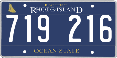 RI license plate 719216