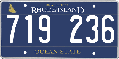 RI license plate 719236