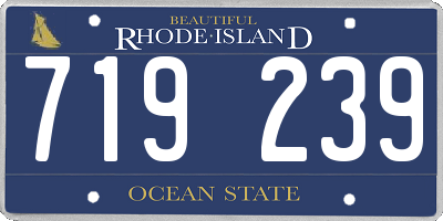 RI license plate 719239