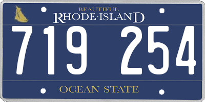 RI license plate 719254