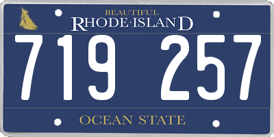 RI license plate 719257