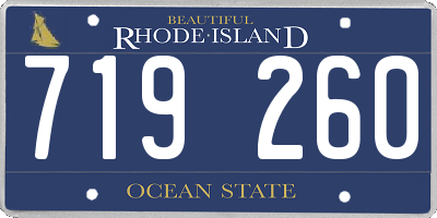 RI license plate 719260