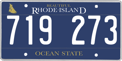 RI license plate 719273