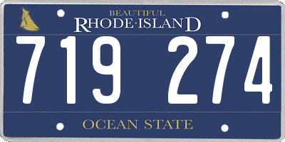 RI license plate 719274