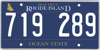 RI license plate 719289