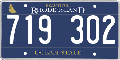 RI license plate 719302