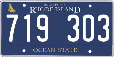 RI license plate 719303