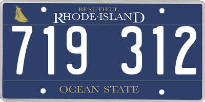 RI license plate 719312
