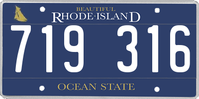 RI license plate 719316