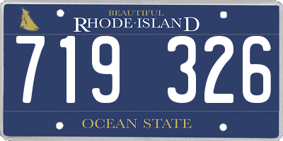 RI license plate 719326
