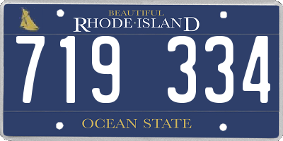 RI license plate 719334