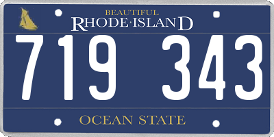 RI license plate 719343