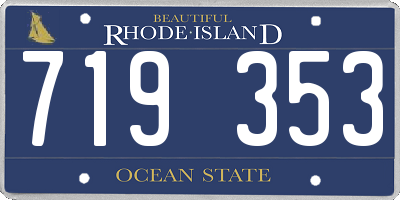 RI license plate 719353