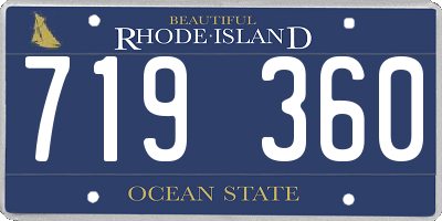 RI license plate 719360
