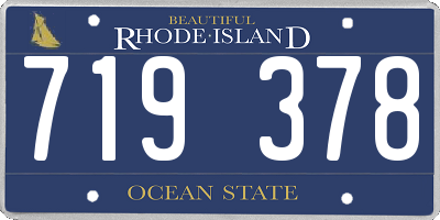 RI license plate 719378