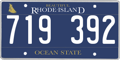 RI license plate 719392