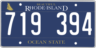 RI license plate 719394
