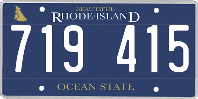 RI license plate 719415