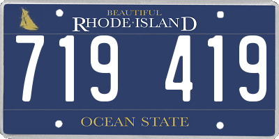 RI license plate 719419