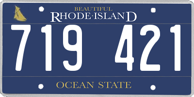 RI license plate 719421