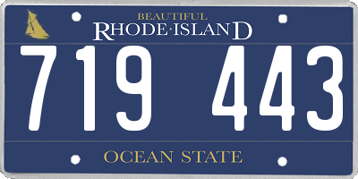 RI license plate 719443
