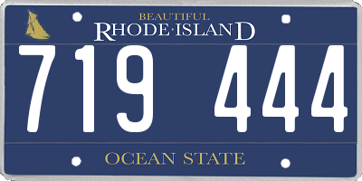 RI license plate 719444