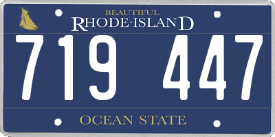 RI license plate 719447