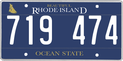 RI license plate 719474