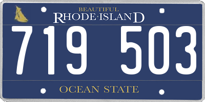 RI license plate 719503