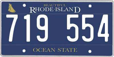 RI license plate 719554
