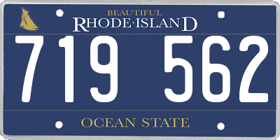 RI license plate 719562