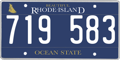 RI license plate 719583