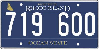 RI license plate 719600
