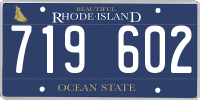 RI license plate 719602