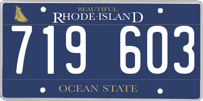 RI license plate 719603