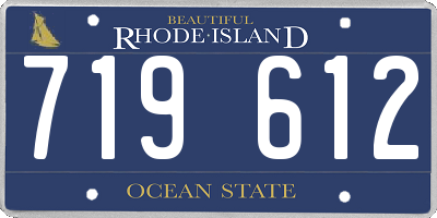 RI license plate 719612